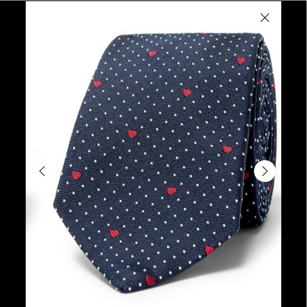 Paul Smith 6cm Navy Polka-dot silk tie